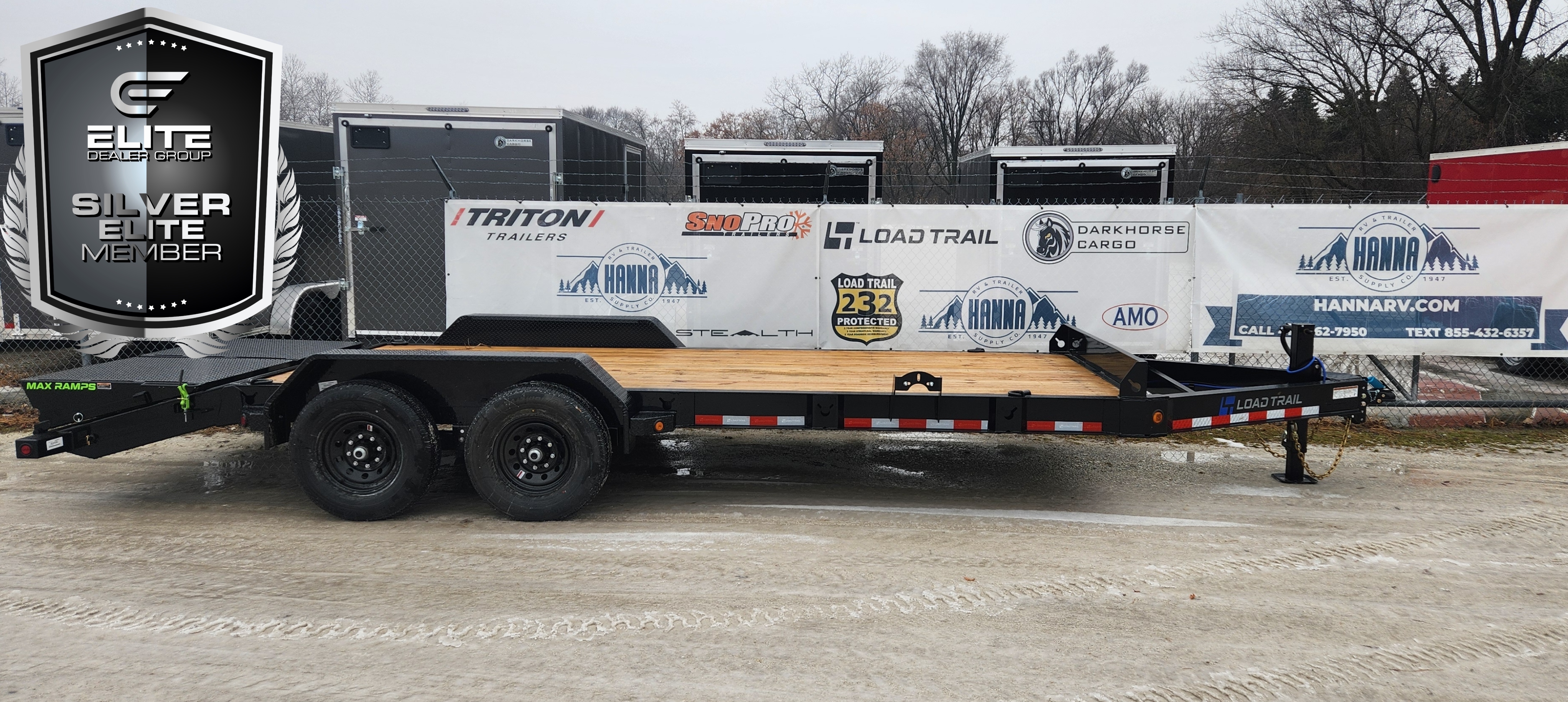 Load Trail 83 X 20 Tandem Axle 14,000 Lb Steel Car Hauler / Equipment Trailer with MAX Ramps and I-Beam Frame